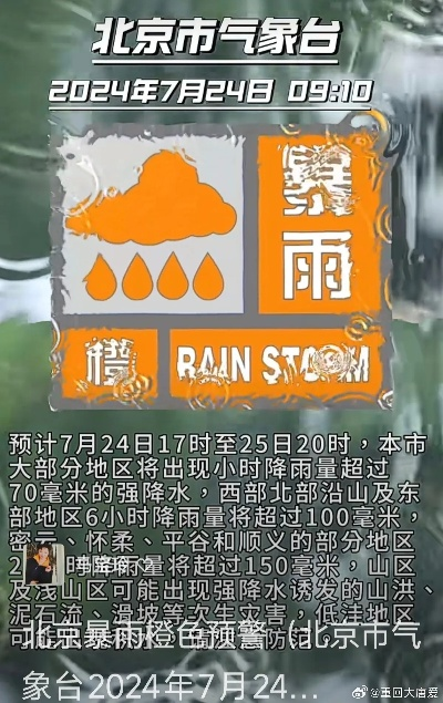北京明天天气暴雨预警（北京明天天气暴雨预警 视频）